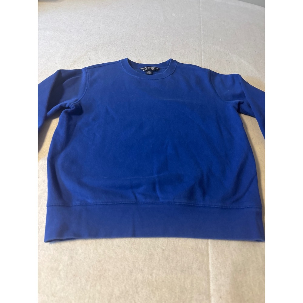 Lands' End Sweatshirt Kids Size M 10-12 Blue Fleece Pullover - Picture 2 of 13
